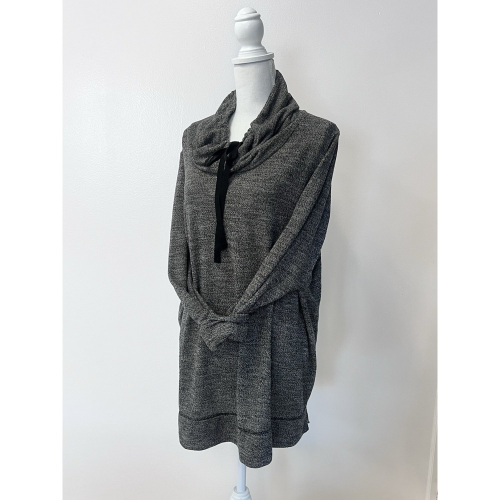Gray Long Sleeve Adjustable Cowl Neck Light Weight Sweater Size 2 XL Sonoma